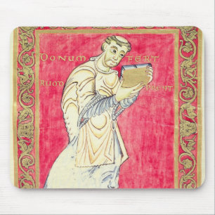 Mousepad A monge Ruodprehet que apresenta seu livro