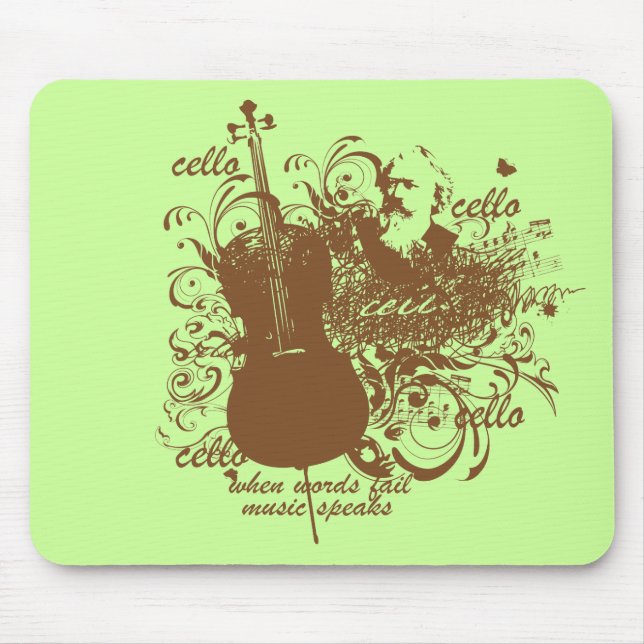 Mousepad A música da falha das palavras fala o músico do (Frente)