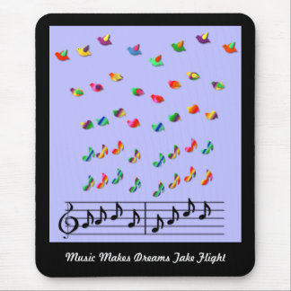 Mousepad A música do KRW faz sonhos tomar o vôo
