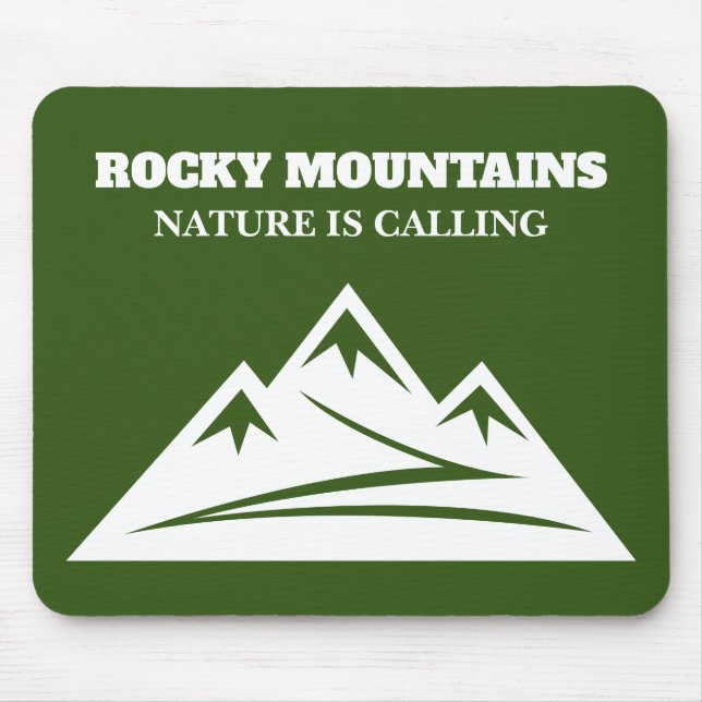 Mousepad A natureza chama Montanhas Rochosas de fora (Frente)