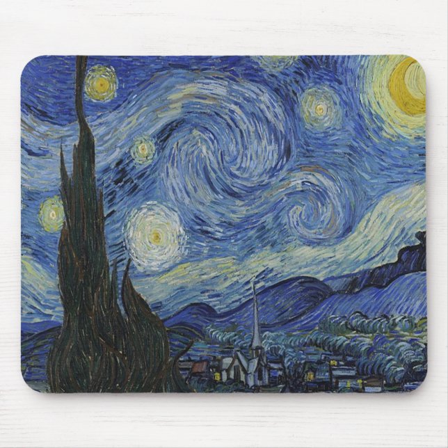 Mousepad A Noite Estrelada de Van Gogh (Frente)