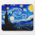 Mousepad A Noite Estrelada de Vincent Van Gogh<br><div class="desc">Vincent Van Gogh Na Noite Estrelada. Esta é uma antiga obra-prima do pintor mestre holandês Vincent Van Gogh. Esta pintura de paisagem artística fina tem uma cor bela,  vibrante e saturada. Vincent Van Gogh era um pintor impressionista holandês. Esta imagem está no dominio público</div>