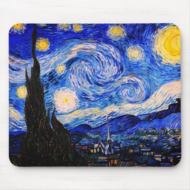 Mousepad A Noite Estrelada de Vincent Van Gogh (Frente)
