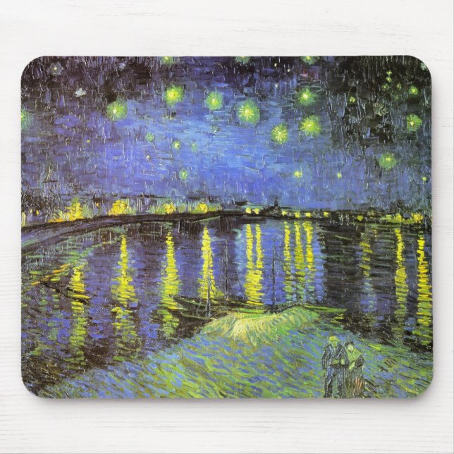 Mousepad A noite estrelado de Vincent van Gogh sobre o (Frente)