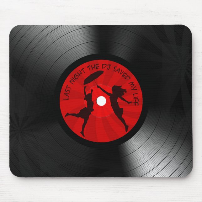 Mousepad A noite passada o DJ salvar meu preto do registro (Frente)