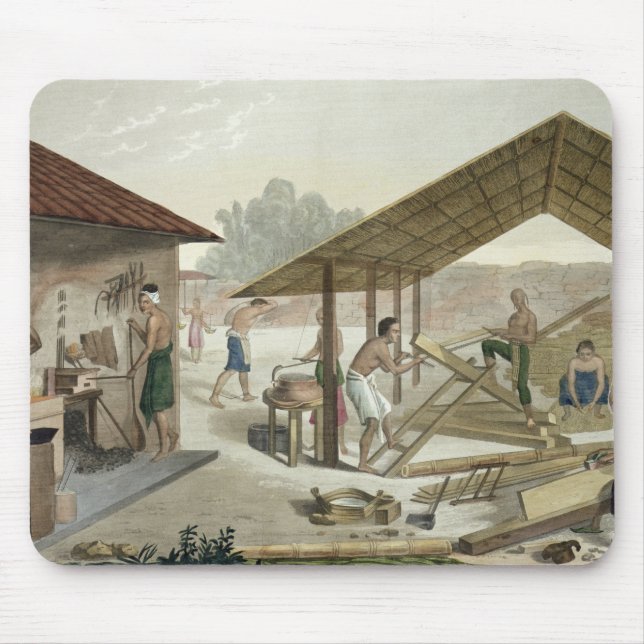 Mousepad A oficina da carpintaria em Kupang, Timor, chapeia (Frente)