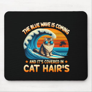 Mousepad A onda azul está chegando e está coberta em Cat Ha