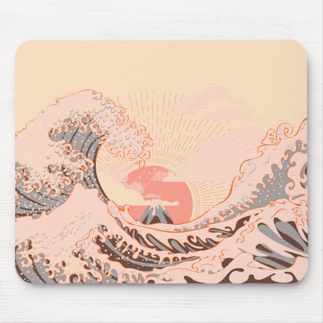 Mousepad A onda de excelentes de kanagawa no nascer do sol (Frente)
