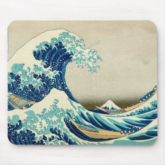 Mousepad A onda do Excelente de Kanagawa - Hokusai (Frente)