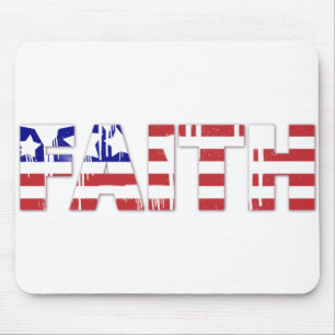 Mousepad A palavra "Fé" com a bandeira americana