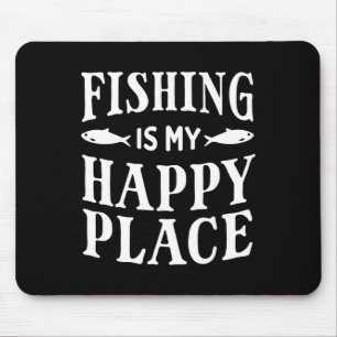 Mousepad A Pesca É Meu Lugar Feliz Pai Pescador Engraçado G
