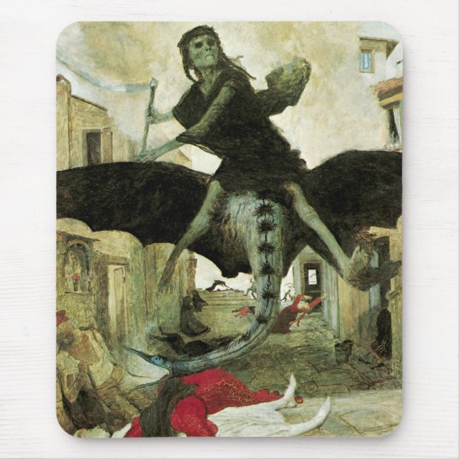 Mousepad A peste de Arnold Bocklin, simbolismo venenoso (Frente)