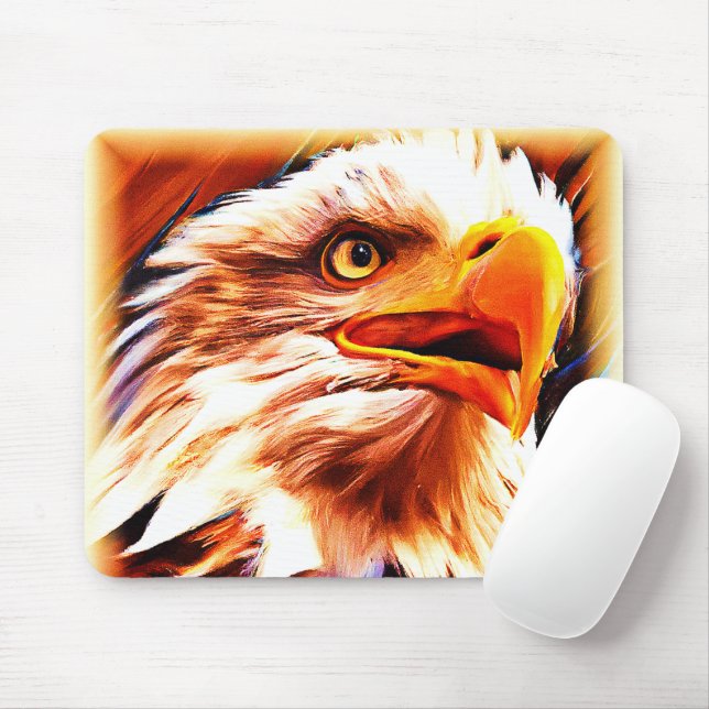 Mousepad A pintura de uma face das águias espantosas. Compr (Com mouse)