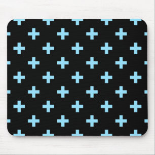 Mousepad A polca azul-bebê cruza a preto
