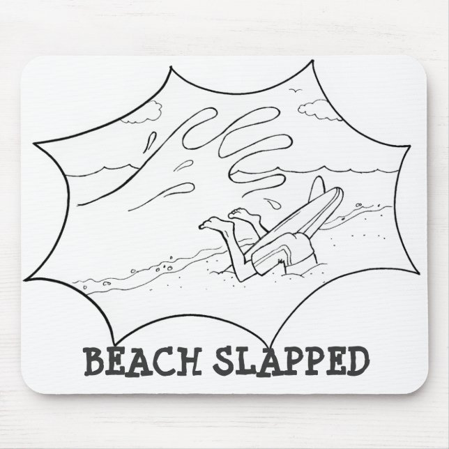 Mousepad A praia golpeou o surfista (Frente)