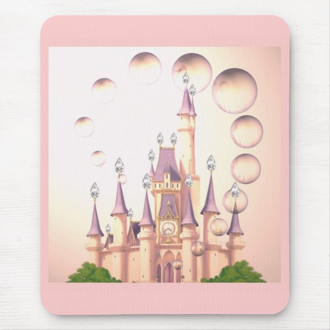 Mousepad A princesa Castelo Aniversário Convite da menina (Frente)