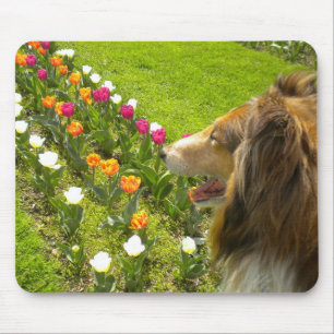 Mousepad A proteção do mouse Collie N More Tulips