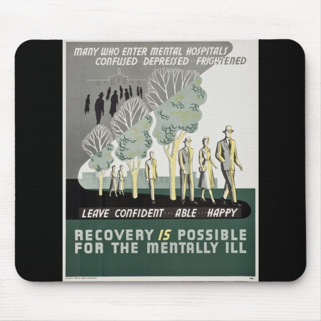 Mousepad A recuperação é possível para o mentalmente doente (Frente)