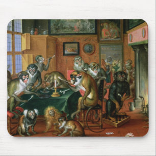Mousepad A sala de fumo com macacos