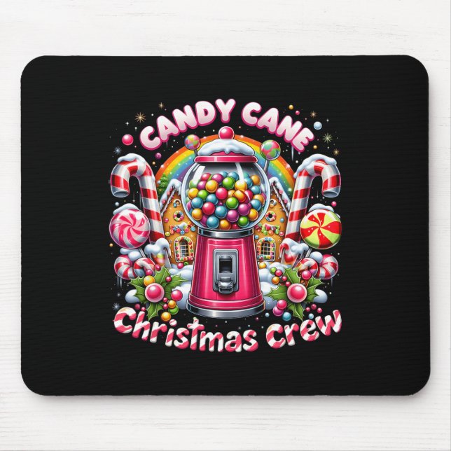 Mousepad A Segurança Do Doces Da Tripulação Do Candy Cane D (Frente)