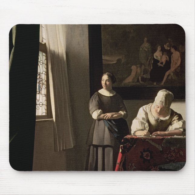 Mousepad A senhora escrevendo uma letra com sua empregada (Frente)