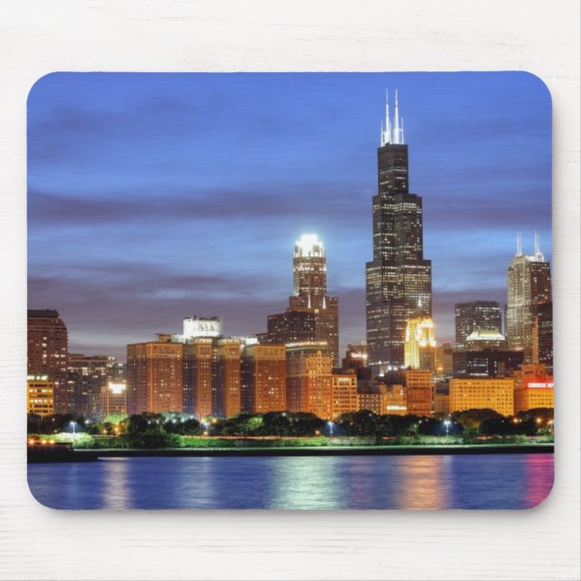 Mousepad A skyline de Chicago do planetário de Adler (Frente)