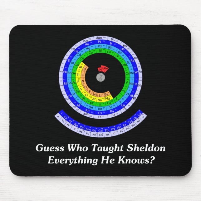 Mousepad A suposição quem ensinou a Sheldon tudo ele sabe? (Frente)