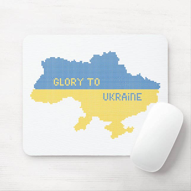 Mousepad A tricotar o texto do mapa do Estado ucraniano Glo (Com mouse)