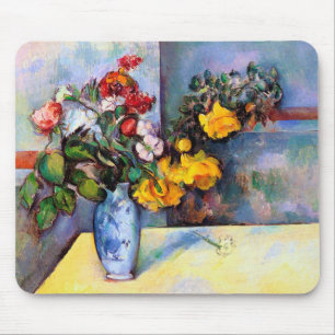 Mousepad A vida com flores em um vaso, Paul Cezanne