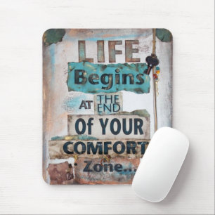 Mousepad A vida começa no fim da zona de conforto