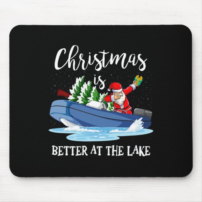 Mousepad A Vida De Natal É Melhor No Lago Amante De Barco B (Frente)