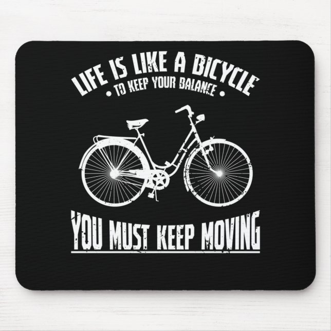 Mousepad A vida é como uma bicicleta (Frente)