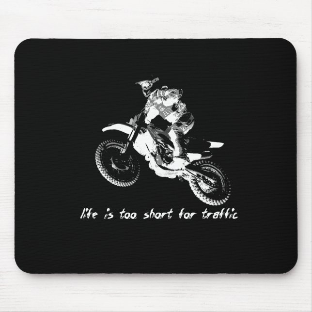 Mousepad A Vida é Curta Demais - Motocross de Bicicleta Off (Frente)