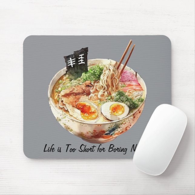 Mousepad A Vida é Curta Demais para Macarrão Sem Graça (Com mouse)