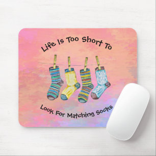 Mousepad A Vida É Curta Meias Dizendo Aspas Cor De Água R