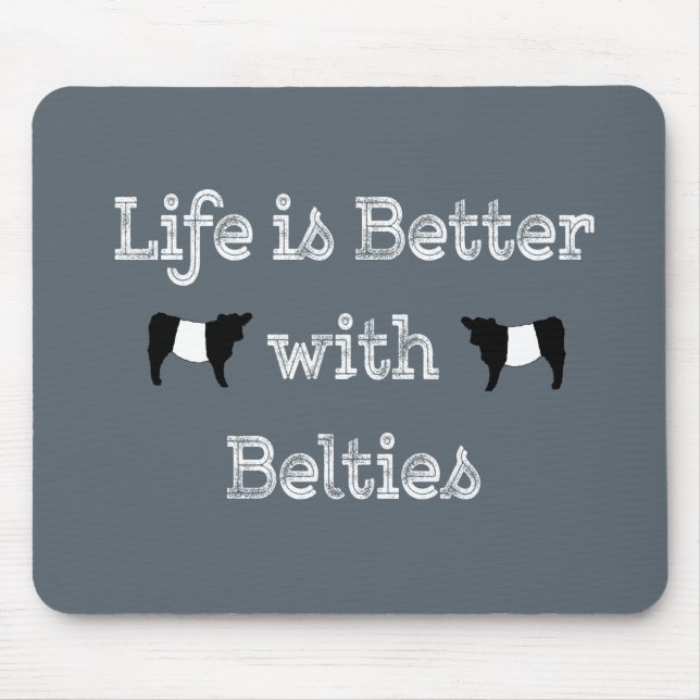Mousepad A vida é melhor com as vacas galloway cercadas (Frente)
