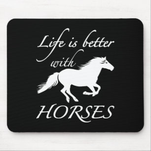 Mousepad A Vida É Melhor Com Cavalos Equestrianos