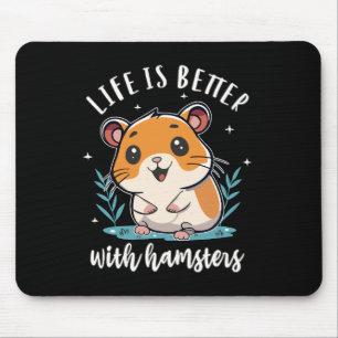Mousepad A Vida é Melhor Com Hamsters