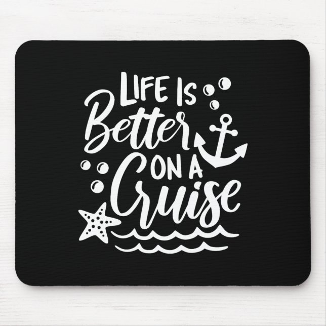 Mousepad A Vida é Melhor Em Uma Viagem De Cruzeiro Familiar (Frente)