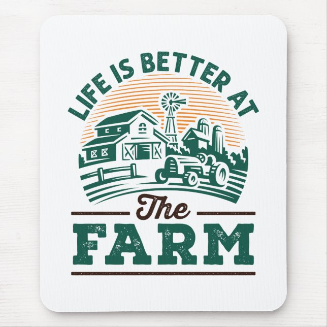 Mousepad A Vida É Melhor Na Fazenda (Frente)