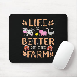 Mousepad A Vida É Melhor Na Fazenda Animais Fofos Fazendeir