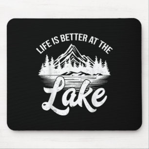 Mousepad A Vida É Melhor No Lago Camisa De Barco De Pesca E
