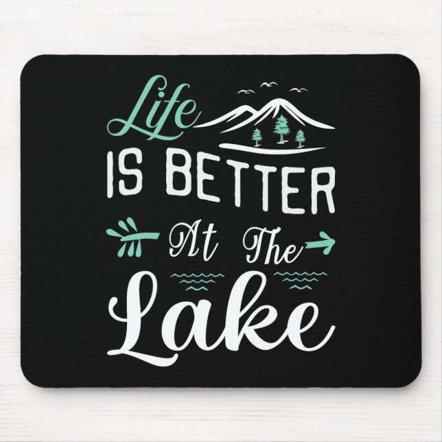 Mousepad A Vida É Melhor No Lago Pontão Vela Em Barco (Frente)