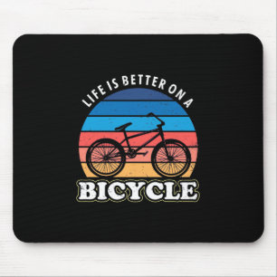 Mousepad A Vida É Melhor Num Bicicleto