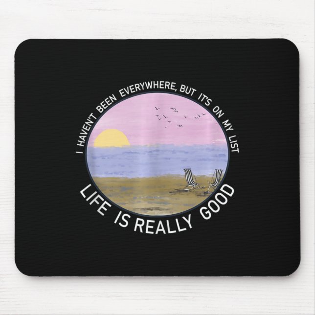 Mousepad A Vida É Muito Boa, Gráfico De Férias De Praia De  (Frente)