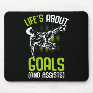 Mousepad A Vida é Sobre Metas Jogador de Futebol Meninos Cr