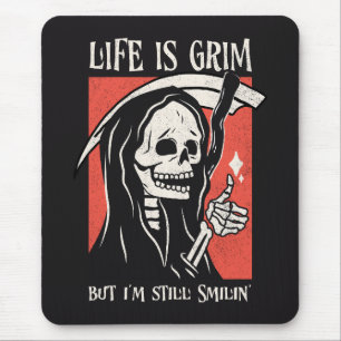 Mousepad A Vida É Um Grim Funny Grim Reaper Engraçado Sarcá