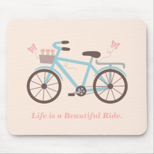 Mousepad A Vida é uma Bela Viagem Dito para Ciclistas