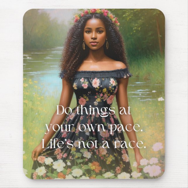 Mousepad A vida não é uma Arte de Mulher Negra Raça (Frente)
