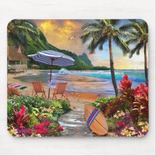 Mousepad A vida no Havaí de arte fina